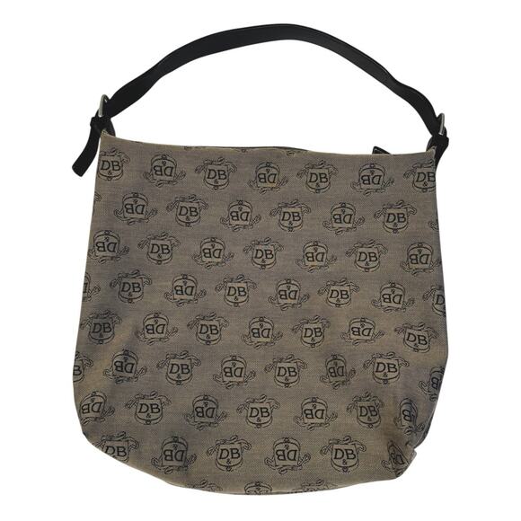 Vintage Y2K DOONEY & BOURKE Monogram Logo Canvas Shoulder Bag Designer Tote - Picture 1 of 11